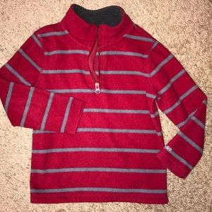 Red/Gray Fleece Pullover
